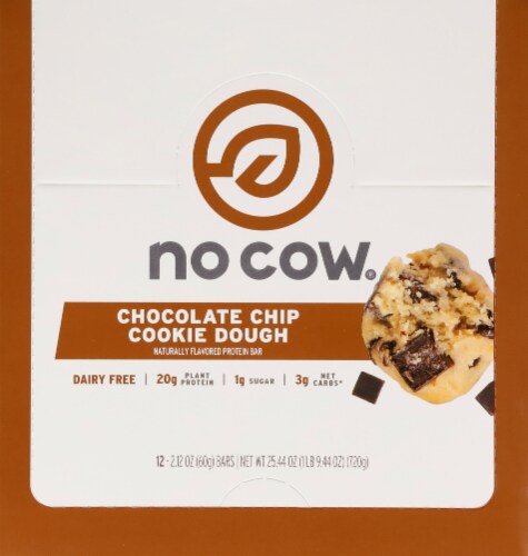 no cow Chocolate Chip Cookie Dough Protein Bars Perspective: top