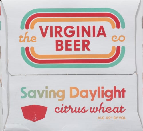 The Virginia Beer Company Saving Daylight Citrus Wheat Beer Perspective: top