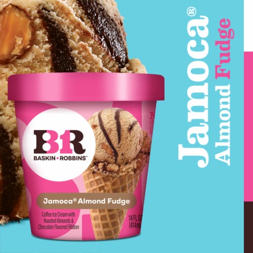 Baskin Robbins® Jamocha® Almond Fudge Ice Cream Pint Perspective: top