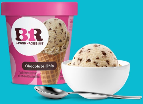 Baskin Robbins® Chocolate Chip Ice Cream Pint Perspective: top