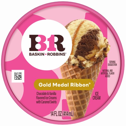 Baskin Robbins® Gold Medal Ribbon® Ice Cream Pint Perspective: top