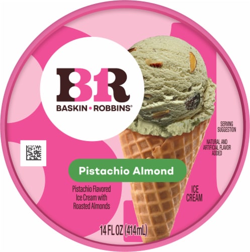 Baskin Robbins® Pistachio Almond Ice Cream Pint Perspective: top