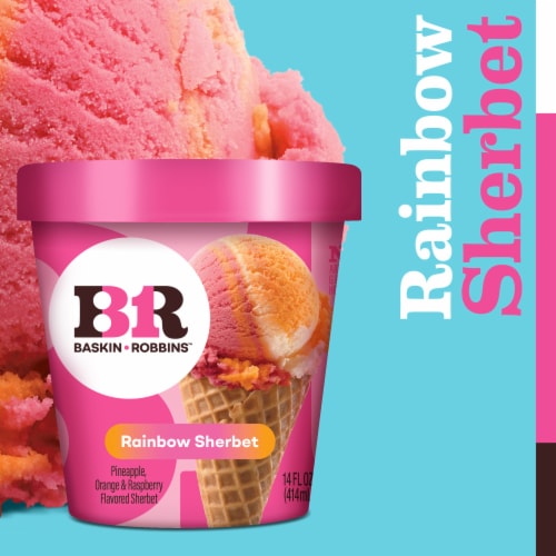 Baskin Robbins® Rainbow Sherbet Pint Perspective: top