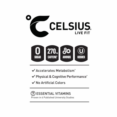 CELSIUS ESSENTIALS™ Sparkling Mango Tango Energy Drink Can Perspective: top