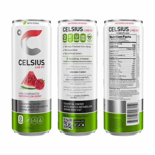 CELSIUS® Energy Drink Natural Variety Pack Cans Perspective: top