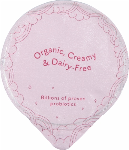 Cocojune Strawberry Rhubard Dairy Free Organic Cultured Coconut Yogurt Perspective: top
