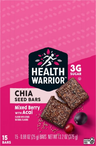 Health Warrior Mixed Berry with Acai Chia Bars Perspective: top