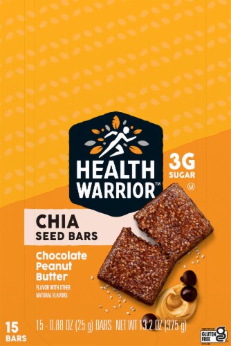 Health Warrior Chocolate Peanut Butter Chia Seed Bars Perspective: top
