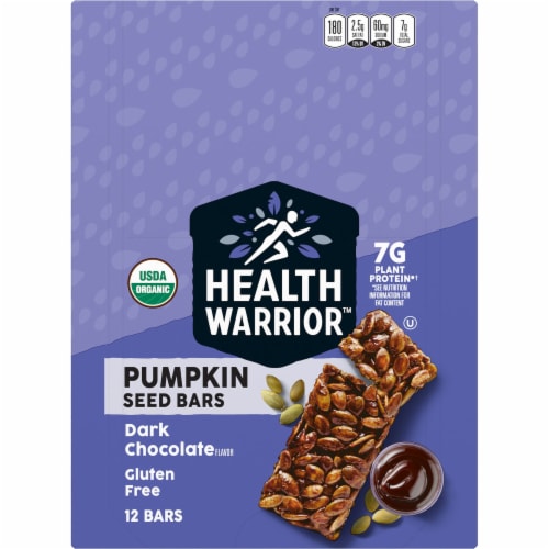 Health Warrior™ Organic Dark Chocolate Pumpkin Seed Bars Perspective: top