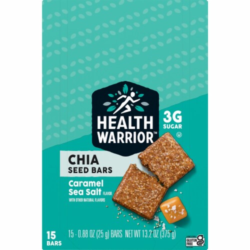Health Warrior Caramel Sea Salt Chia Seed Bars Perspective: top
