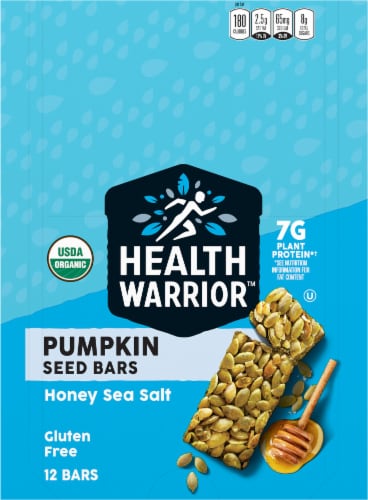 Health Warrior Organic Honey Sea Salt Pumpkin Seeds Bars Perspective: top