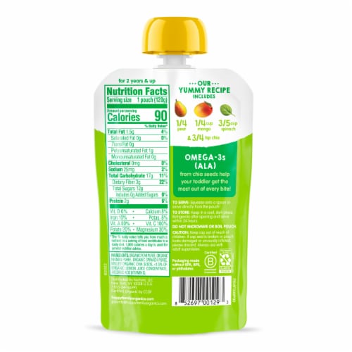 Happy Tot Pears Mangos & Spinach + Super Chia Pouch Perspective: top