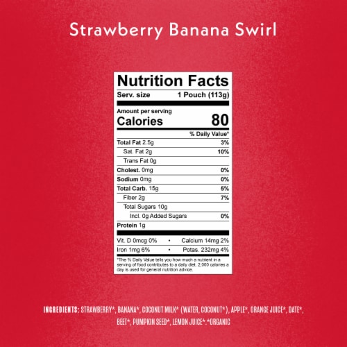 Once Upon a Farm™ Strawberry Banana Swirl Organic Smoothie Pouch Perspective: top