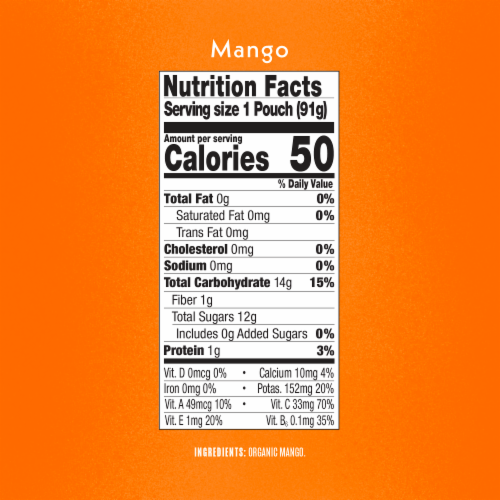 Once Upon a Farm™ Mango Organic Baby Food Pouch Perspective: top