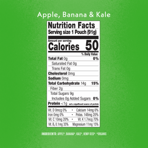 Once Upon a Farm™ Apple Banana and Kale with Hemp Seed Organic Baby Food Pouch Perspective: top