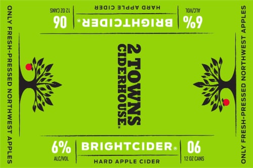 2 Towns Ciderhouse® Brightcider Hard Apple Cider Perspective: top
