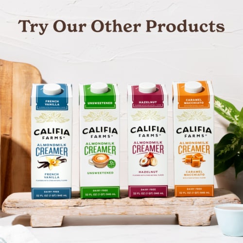 Califia Farms French Vanilla Almond Milk Coffee Creamer Perspective: top