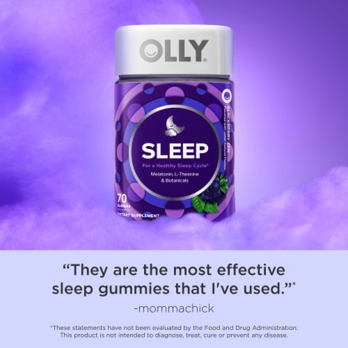 OLLY Sleep Blackberry Flavor Gummy Supplement Melatonin 3mg Perspective: top