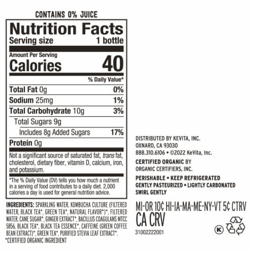 KeVita Master Brew Kombucha, Ginger Perspective: top