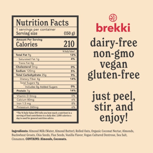 brekki Vanilla Cinnamon Ready-to-eat Oats Perspective: top