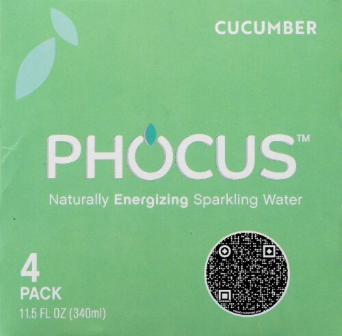 Phocus™ Caffeinated Yuzu and Lime Flavored Sparkling Water Cans Perspective: top