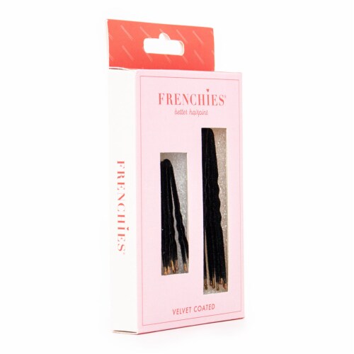 No-Slip Frenchies Black Velvet Hairpins - 20 Pins Perspective: top