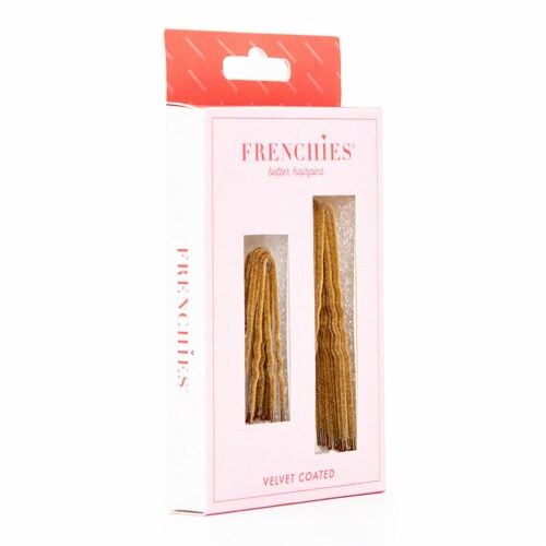 No-Slip Frenchies Black Velvet Hairpins - 20 Pins Perspective: top