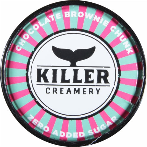 Killer Creamery Brownie Points Chocolate with Brownie Pieces Frozen Dessert Pint Perspective: top
