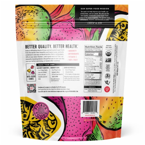 Pitaya Foods® Organic Tropical Immunity Blend Bite-Sized Pieces Perspective: top