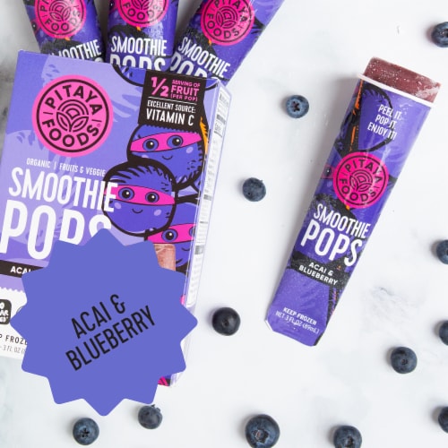 Pitaya Foods® Organic Acai Berry & Blueberry Smoothie Pops Perspective: top