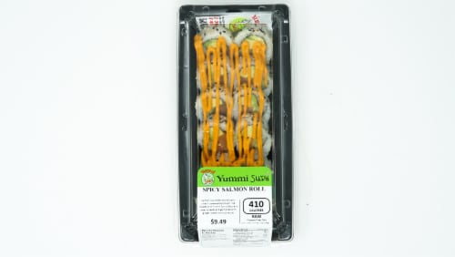 Yummi Sushi Spicy Salmon Roll Perspective: top