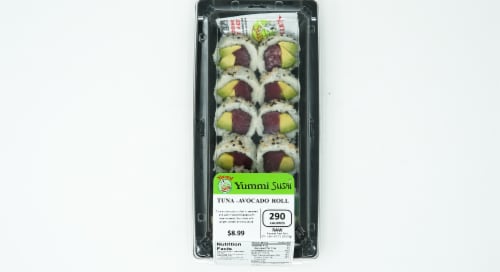 Tuna-Avocado Sushi Roll (Available 11:00 am - 7:00 pm) Perspective: top