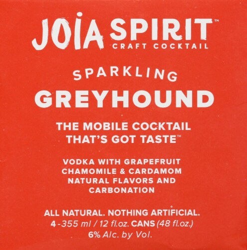 Joia Sparkling Greyhound Premium Vodka Cocktail Perspective: top