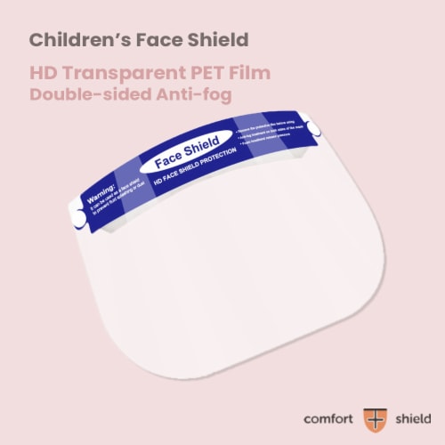 Parasol Kids Blue Face Shields with Elastic Foam Band Perspective: top