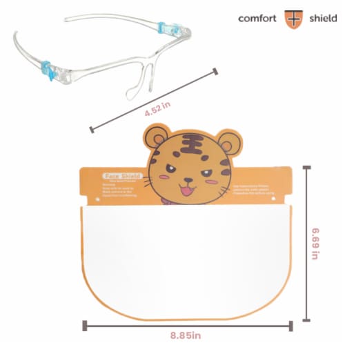 Parasol Kids Assorted Graphic Face Shields with Glasses Perspective: top