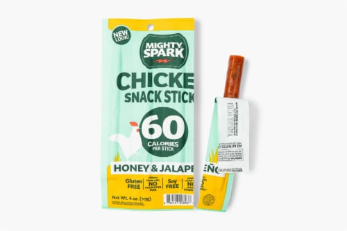 Mighty Spark® Honey & Jalapeno Chicken Snack Sticks Perspective: top