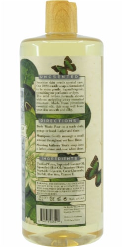 DR. JACOBS NATURALS 32  FL OZ. CASTILE SOAP - UNSCENTED ( BABY) Perspective: top