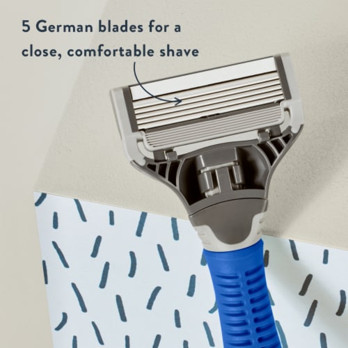 Harry's 5-Blade Navy Blue Razor Kit Perspective: top