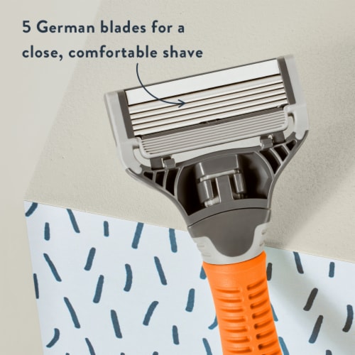 Harry's 5-Blade Men's Razor Kit - Orange Perspective: top