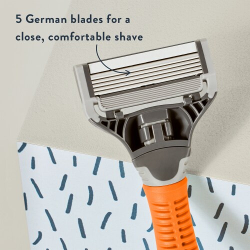 Harry's 5-Blade Men's Razor Kit - Orange Perspective: top