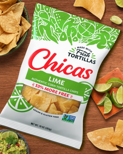 Chicas Lime Corn Tortilla Chips Perspective: top