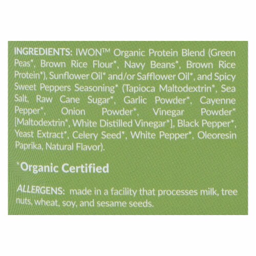 Iwon Organics Spicy Sweet Peppers Plant-Based Protein Stix Perspective: top
