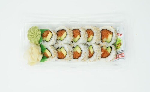 Spicy Tuna Sushi Roll Perspective: top