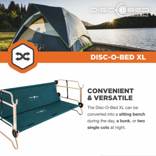 Disc O Bed XL Cam O Bunk Benchable Double Cot with Storage Organizers Green 1 Piece Fred Meyer