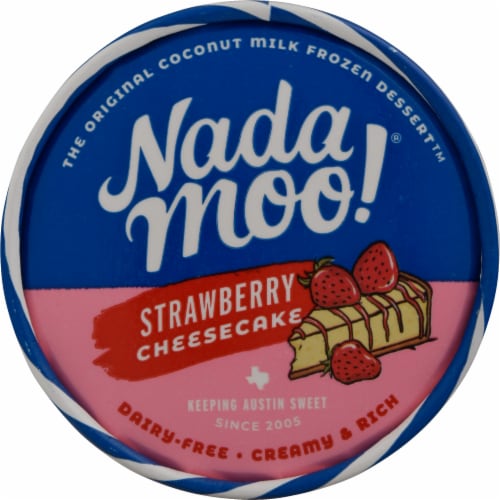 Nadamoo® Dairy Free Strawberry Cheesecake Frozen Dessert Pint Perspective: top