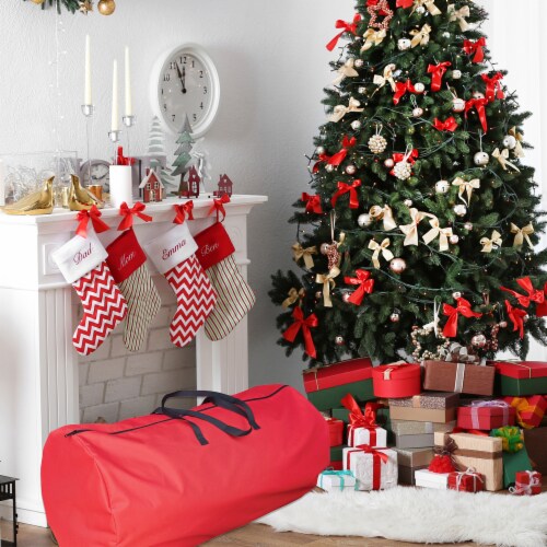 Northlight 36 Multi-Use Large Holiday Storage Bag - For Garlands, Trees, Lights, Inflatables Perspective: top