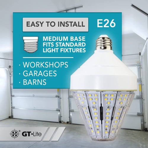 GT-Lite 300-Watt Equivalent Corn Cob Undimmable LED  Light Bulb E26 base in Daylight 5000K Perspective: top