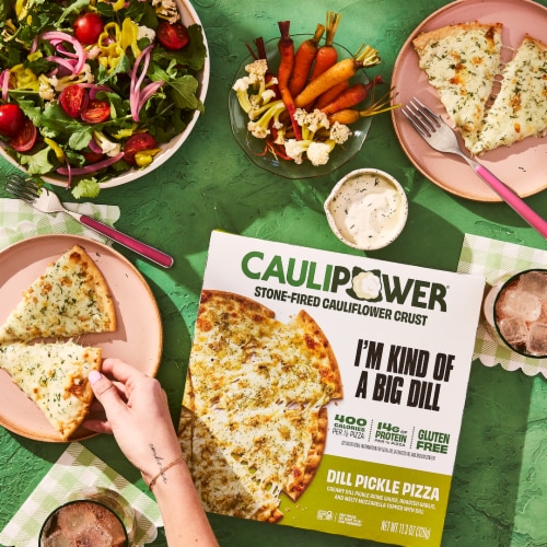 Caulipower® Gluten Free Dill Pickle Cauliflower Crust Frozen Pizza Perspective: top