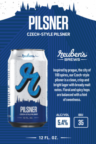 Reuben's Brews Pilsner Beer Perspective: top