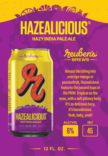 Reuben's Brews Hazealicious IPA Beer Perspective: top